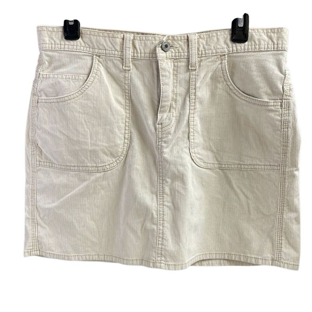Gap Jeans High Waisted Beige Corduroy Mini Skirt, Size 10